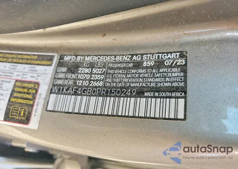 2023 Mercedes-Benz C 300 from USA, damaged, VIN W1KAF4GB0PR150249